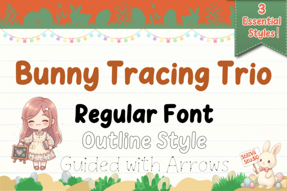 Bunny Tracing Trio Font for Engaging Digital Content