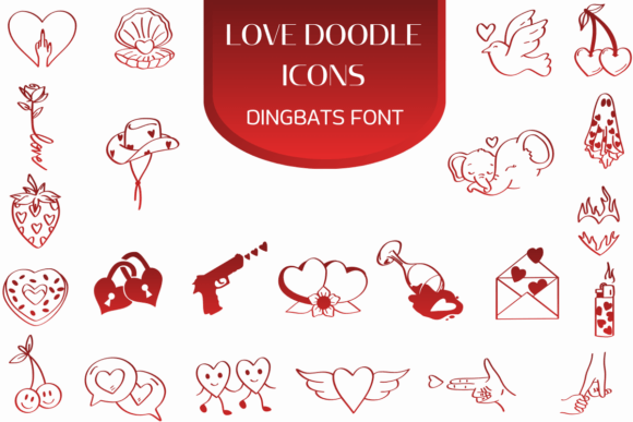 Love Doodle Icons Font for Handmade Creations